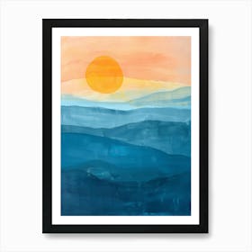 Sunset Over The Ocean 36 Art Print