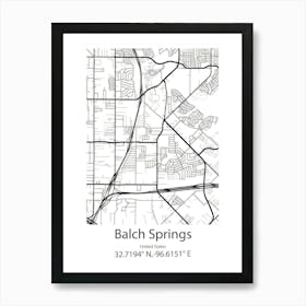 Balch Springs,United States Minimalist Map Art Print