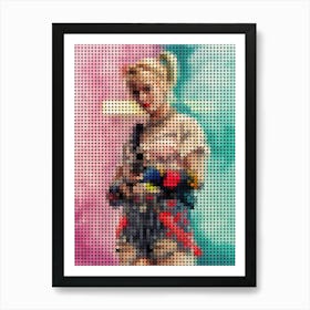 Birds Of Prey And The Fantabulous Emancipation Of One Harley Quinn In A Dots Art Style Art Print