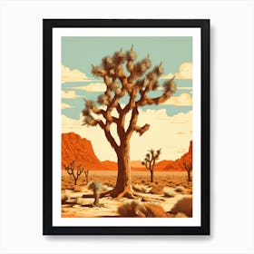  Retro Illustration Of A Joshua Tree By Desert Spring 3 Art Print