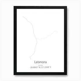 Leonora,Australia Minimalist Map Art Print