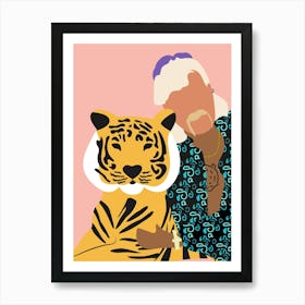 Joe Exotic Pink Tiger 2 Art Print