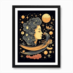 Whimsical Lady Universe Celestial 7 Art Print