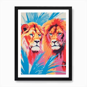 Lion Pop Art Colour Burst 1 Art Print