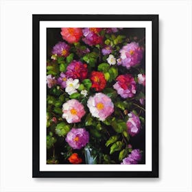 Violet Still Life Oil Painting Flower Art Print