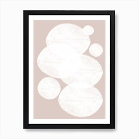 White Circles Abstract Art Print