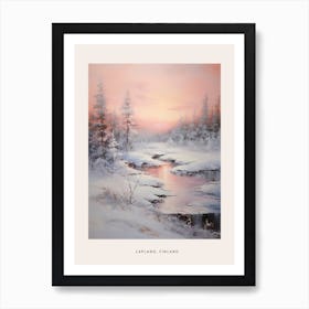 Dreamy Winter Painting Poster Lapland Finland 5 Art Print