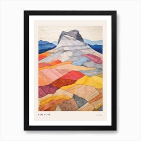 Ben Hope Scotland Colourful Mountain Illustration Poster Art Print