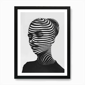 Woman With A Striped Face Art Print