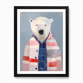 Playful Illustration Of Polar Bear For Kids Room 8 Art Print