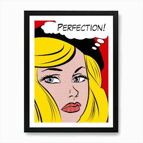 Pop Art Blonde Girl Closeup, with a Thought Balloon Art Print