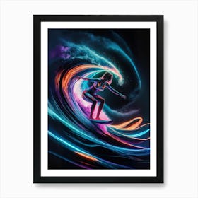 Surfer On The Wave Art Print