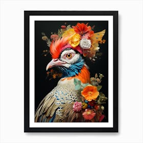 Bird With A Flower Crown Pheasant 4 Art Print