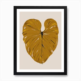 Philodendron Gloriosum Gold Art Print