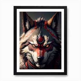 Samurai Wolf Art Print