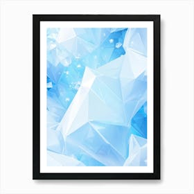 Abstract Geometric Composition Integrating Polygons Soft White And Blue Hues And Transparent Ice (7) Art Print