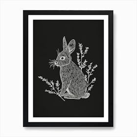 Britannia Petite Rabbit Minimalist Illustration 4 Art Print