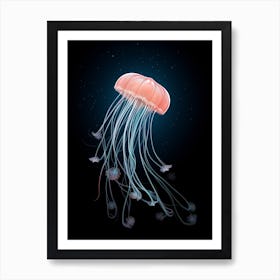 Moon Jellyfish Simple Painting 10 Art Print