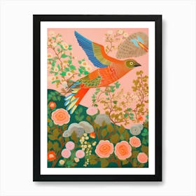 Maximalist Bird Painting Robin 3 Art Print