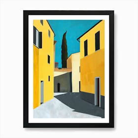 Yellow Street, Italy Art Print