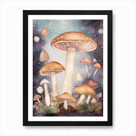 Magic Spring Mushrooms Illustration 13 Art Print
