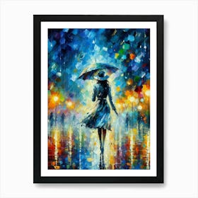 Walking In The Rain Art Print