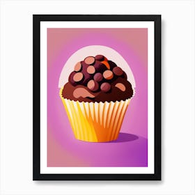 Double Chocolate Chip Muffin Bakery Product Pop Matisse Flower Art Print