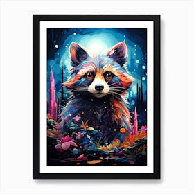 Raccoon Painting Art Print