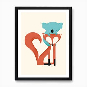Fox and Koala Art Print
