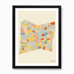 Paris France 9th Arrondissement Neighbourhood Map Art Print