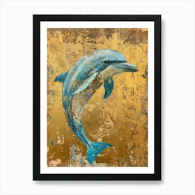 Dolphin Gold Effect Collage 1 Art Print