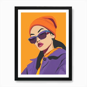 Girl In Sunglasses 20 Art Print