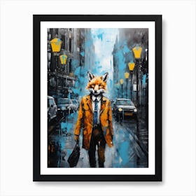 Red Fox Suit Painting 1 Art Print