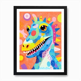 Colourful Dinosaur Citipati 1 Art Print