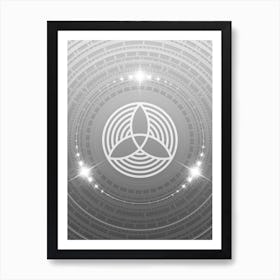 Geometric Glyph in White and Silver with Sparkle Array n.0236 Art Print