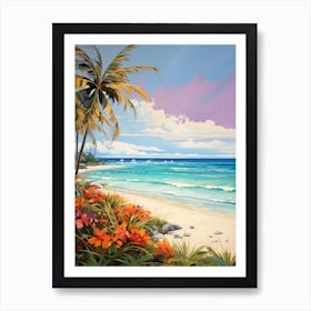 A Painting Of Grace Bay Beach, Turks And Caicos Islands 3 Art Print