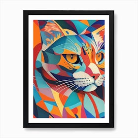 Cat portrait in Cubism style Art Print