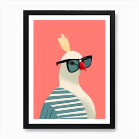 Little Cockatoo 1 Wearing Sunglasses Art Print