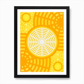 Geometric Glyph Abstract in Happy Yellow and Orange n.0013 Art Print