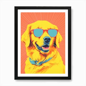 Golden Retriever In Sunglasses 1 Art Print