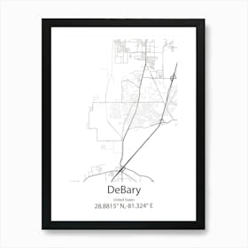 Debary,United States Minimalist Map Art Print