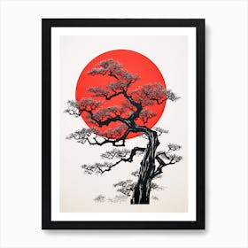 Bonsai Tree 6, Old, Vitage Japan Poster Art Print