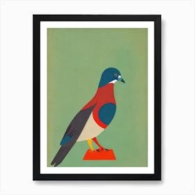 Pigeon Midcentury Illustration Bird Art Print