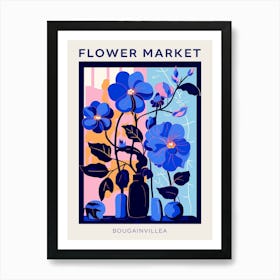 Blue Flower Market Poster Bougainvillea 3 Art Print