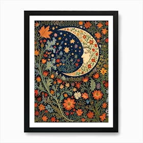 William Morris Moon And Flowers 6 Art Print