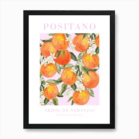 Orange Positano Amalfi Coast Art Print