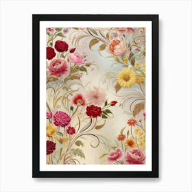 Floral Wallpaper 1 Art Print