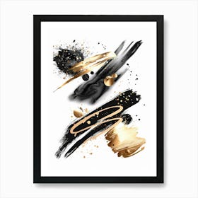 Gold And Black Abstract Painting 87 Art Print