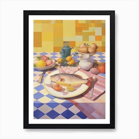 Perch Still Life Painting Art Print