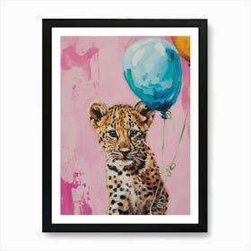 Cute Leopard 1 With Balloon Art Print